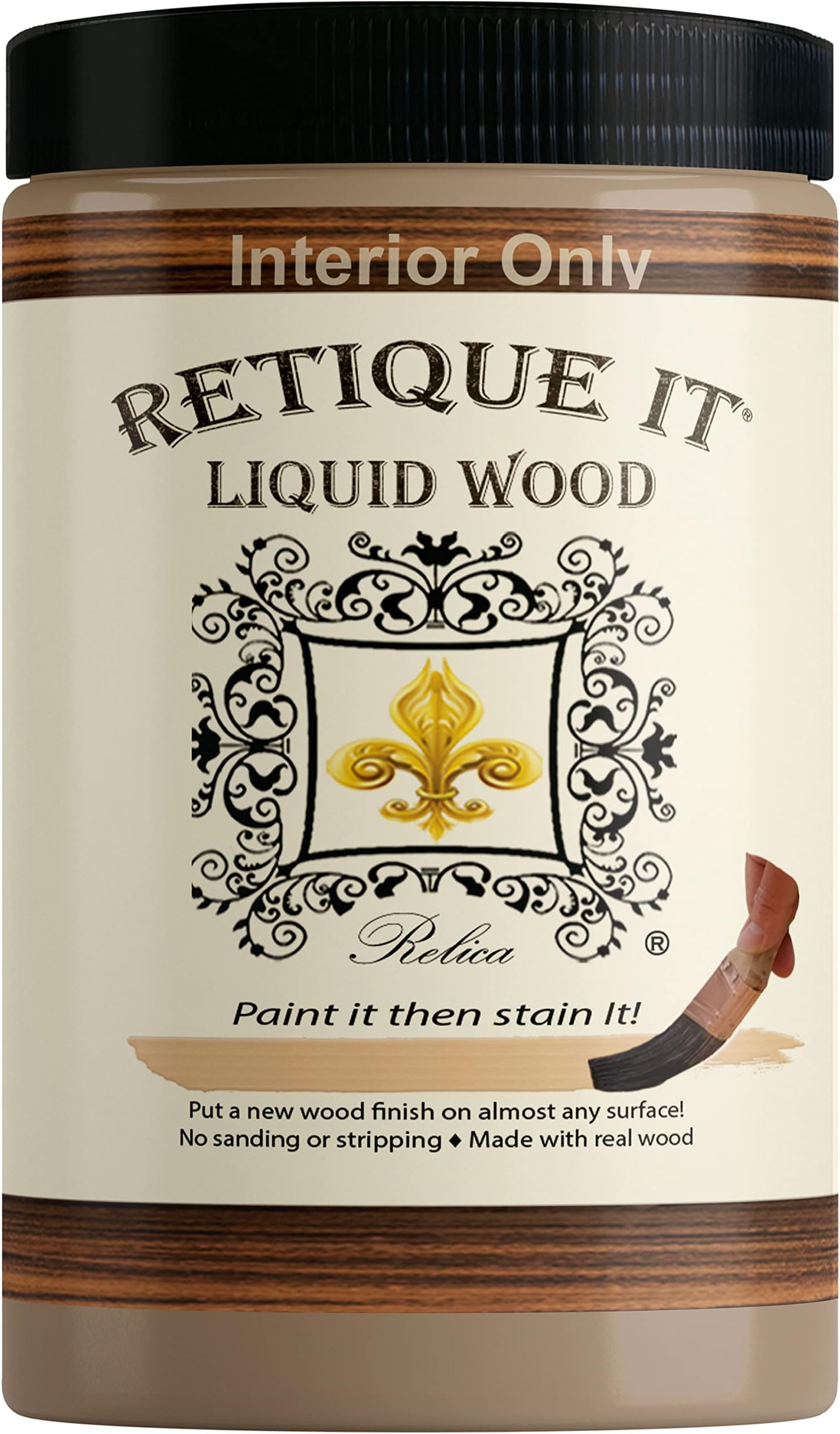 Liquid Wood - Light Wood Quart - Paint it then stain it - Stainable Wood Fiber Paint - Put a fresh coat of wood on it (32oz Light Wood)