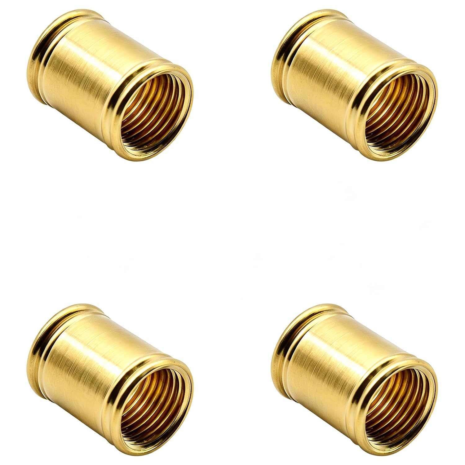 4 PCS Lamp Pipe Coupling 1/8 IP Threaded Brass Light Fixture Hardware for Lamp Repair Parts