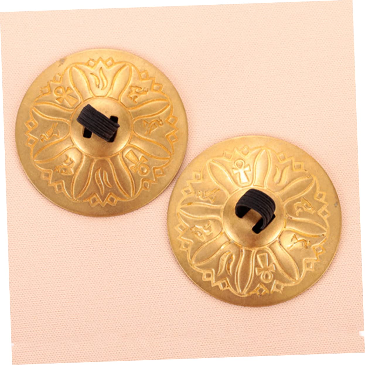 HANABASS 1Pair Portable Copper Finger Cymbals for Pattern Thick Loud Sound for Performances and Parties Copper Cymbal Props