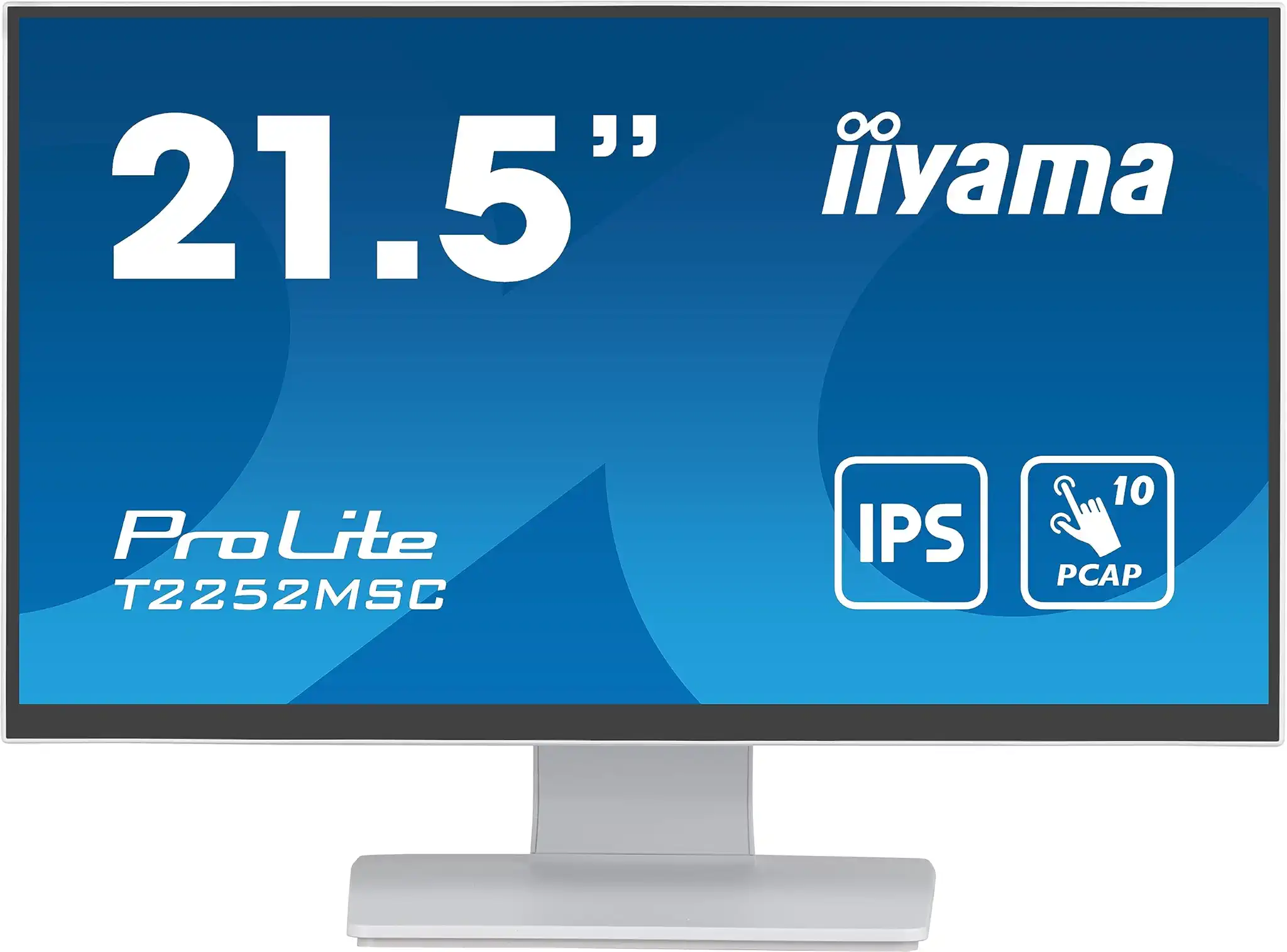 iiyama Prolite T2252MSC-W2 54,5cm 21,5" IPS LED-Monitor Full-HD 10 Punkt Multitouch kapazitiv HDMI DP USB3.0 7H Weiss