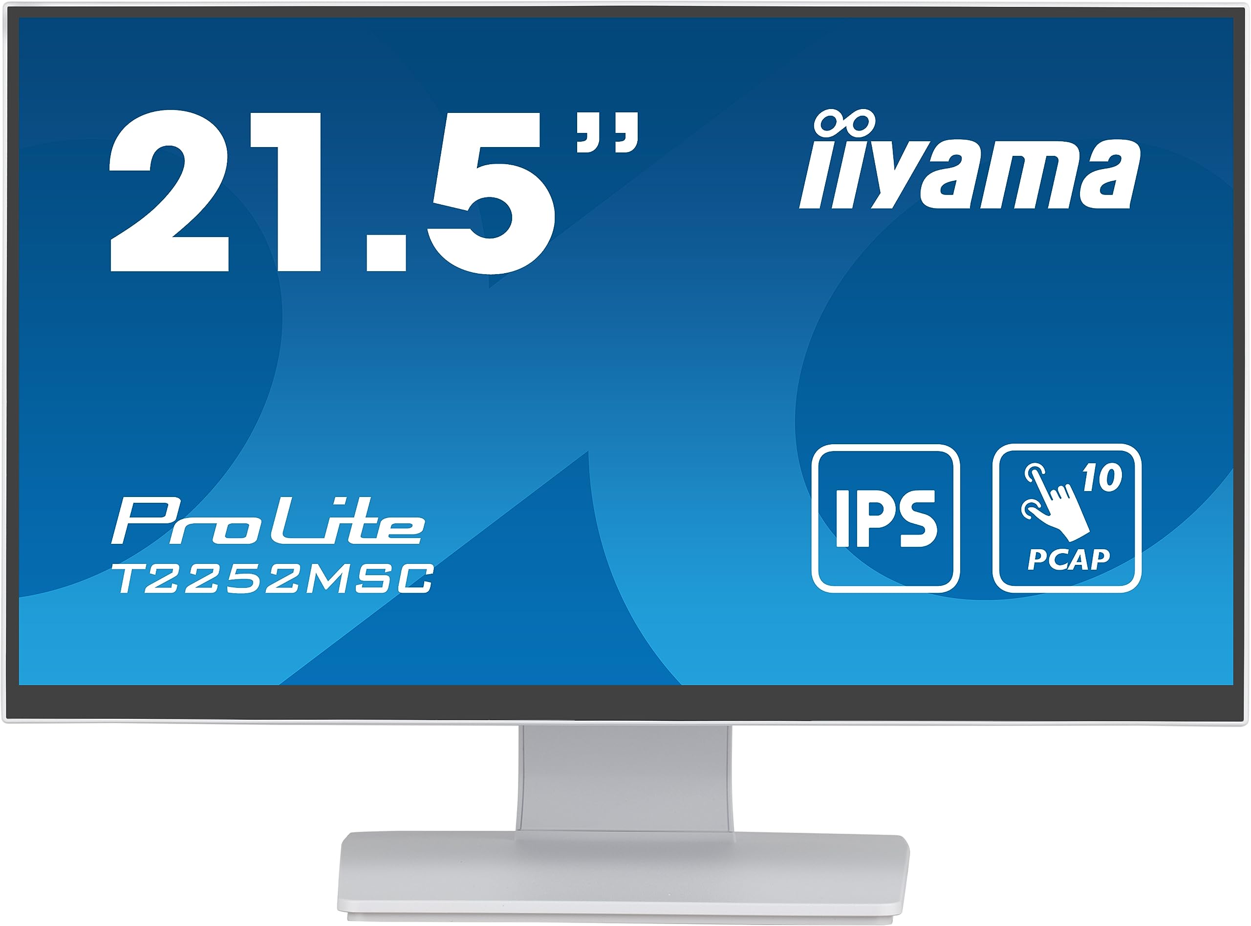 iiyama Prolite T2252MSC-W2 54,5cm 21,5" IPS LED-Monitor Full-HD 10 Punkt Multitouch kapazitiv HDMI DP USB3.0 7H Weiss