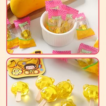 Grape mango flavored juice lollipop soft candy high value online celebrity children's fruit candy snack 80g*2