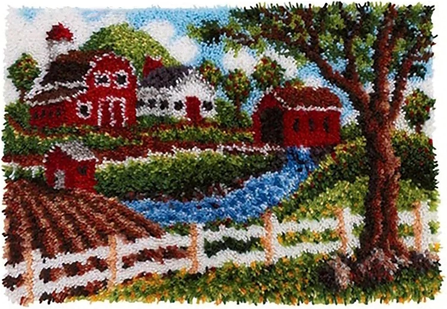 HIYIRUI Latch Hook Rug Kits for Adults and Children Large Size 43.3 x 29.5 Inch DIY Needlework Crocheting Rug Kit with Color Preprinted Pattern