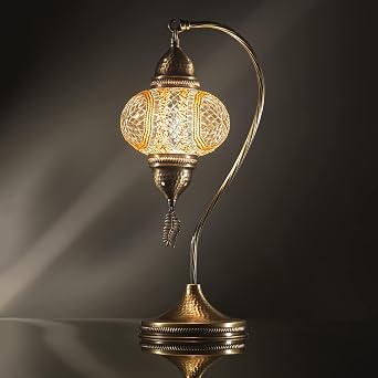 Demmex Turkish Moroccan Handmade Colorful Mosaic Bohemian Chic Table Bedside Night Tiffany Lamp Light Lampshade