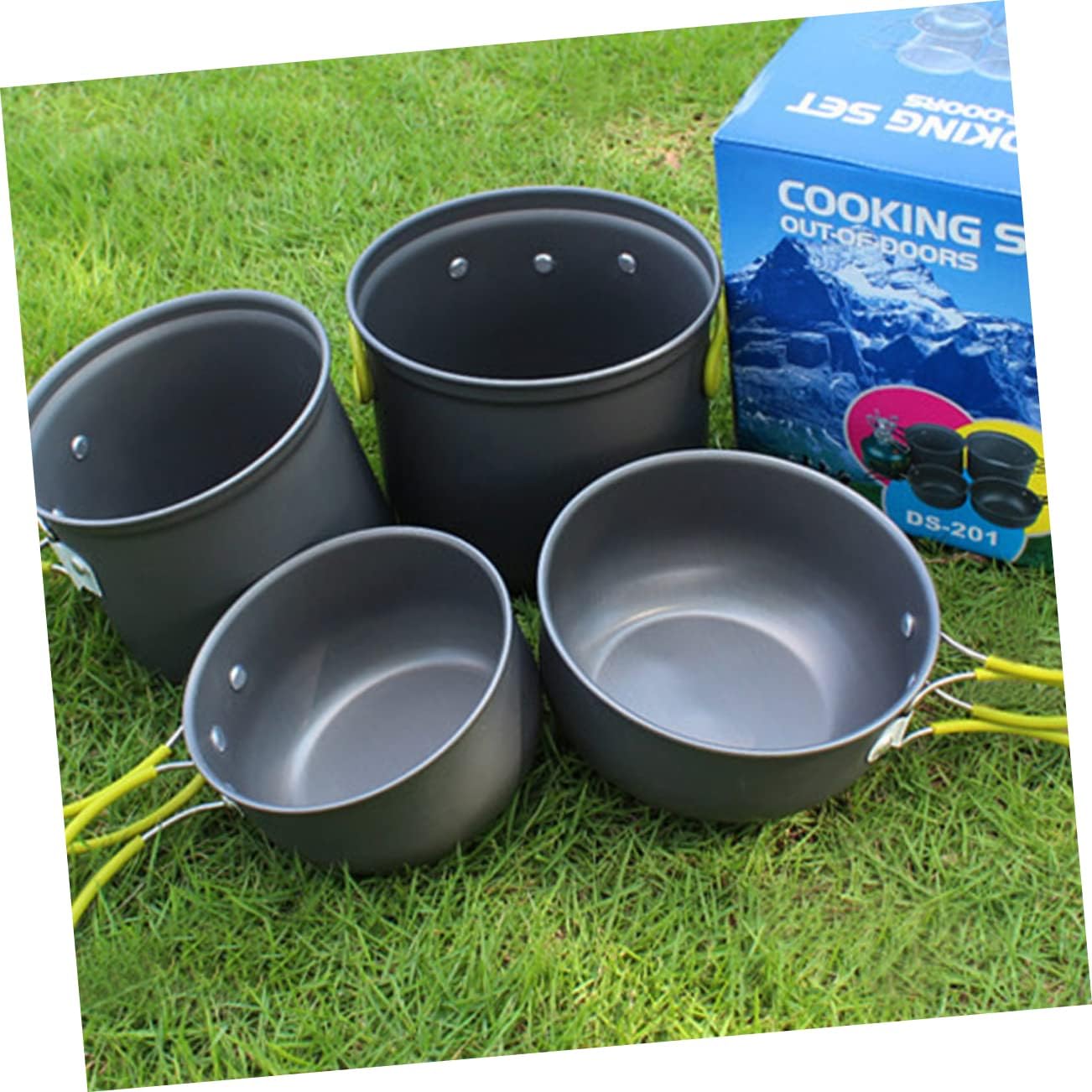 Generic Camping Cookware Stove 1 Set of 4 Pcs Portable Cooking Set for Outdoor Cooking