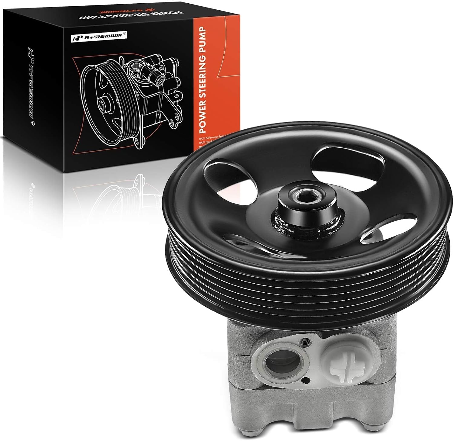 A-Premium Power Steering Pump, with Pulley, Compatible with Nissan Pathfinder 2001-2004 & Infiniti QX4 2001-2003, 3.5L Gas, Replace # 491104W015