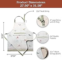 Vista 24 de Maison d' Hermine Delantal 100% de algodón para mujeres con bolsillo de cocina delantal de chef para hombres, decoración de Pascua