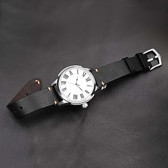 BISONSTRAP Men's Watch Bands, Hand-Stitched Leather Watch Straps, Quick Release, 18mm 19mm 20mm 21mm 22mm