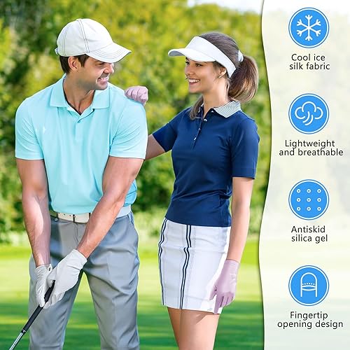 Miniatura 5 de Loopeer Paquete de 2 guantes de protección solar para mujer, guantes UV para pantalla táctil, antideslizantes, transpirables, de verano, al aire