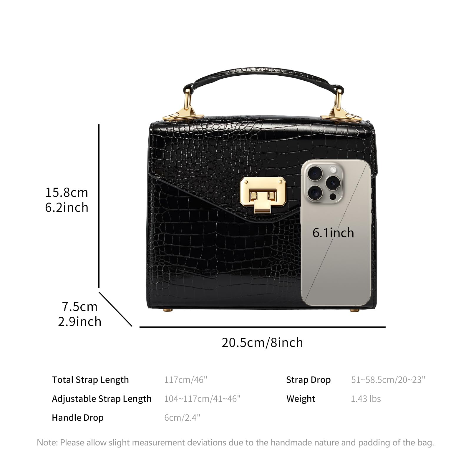 VICTORIA HYDE Bolso cruzado para mujer, de cuero genuino vegano, maletín con bolsas pequeñas y cuadradas, Oscuro