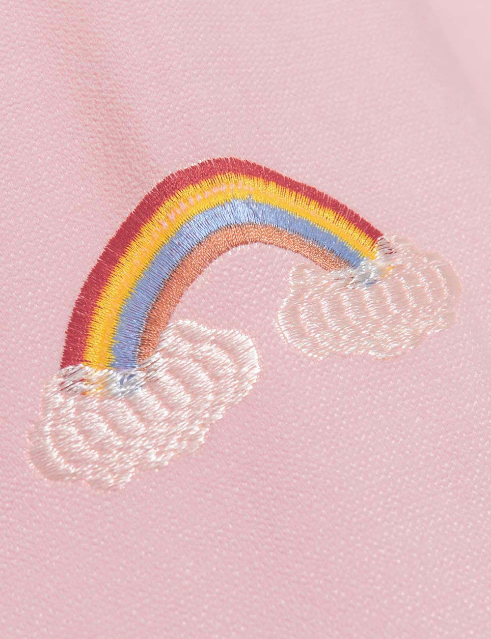 Lactraum Vorhänge Kinderzimmer Mädchen Prinzessin Bestickt Einhorn Regenbogen Wolke Krone Rosa Blickdicht Mit Kräuselband 145 x 245 cm (BxH)