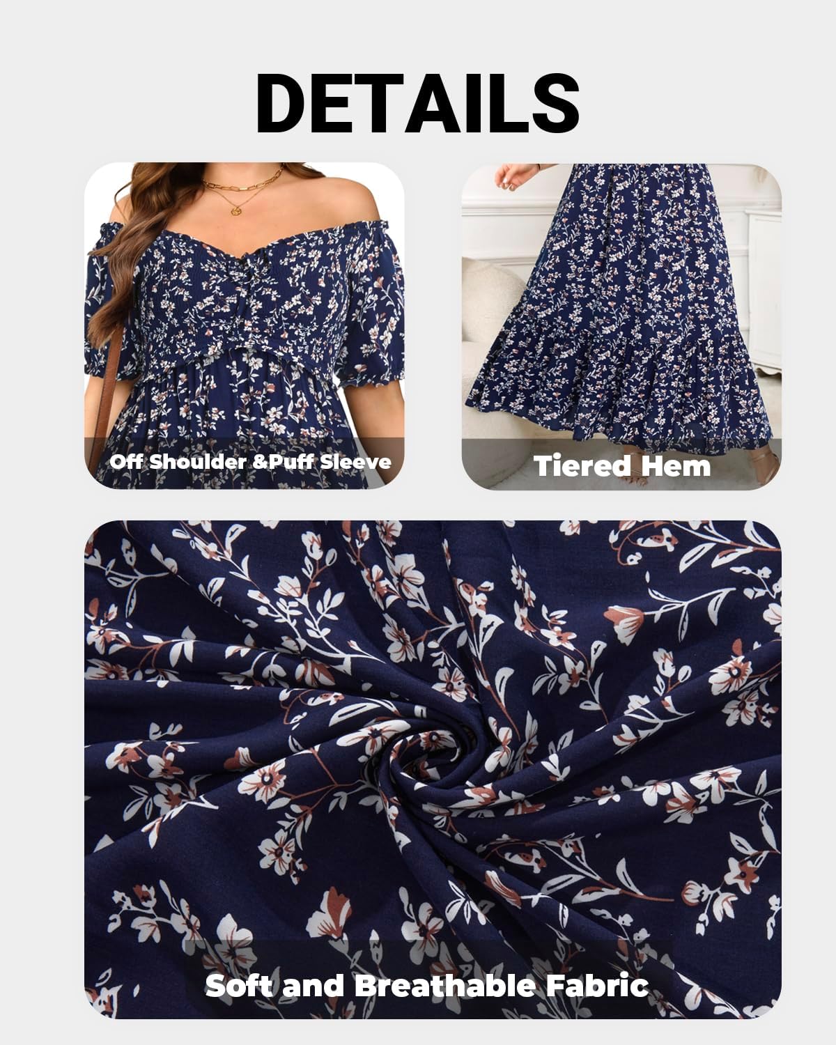 Plus Size Sun Dresses Women - Summer Off The Shoulder Puff Sleeve A Line Boho Maxi Flow Long Dress 2025 - Image 5