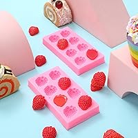 Vista 3 de Molde de fresa de silicona 3D para cupcakes y fresas para bricolaje, decoración de pasteles, galletas, chocolate, azúcar, polímero, arcilla
