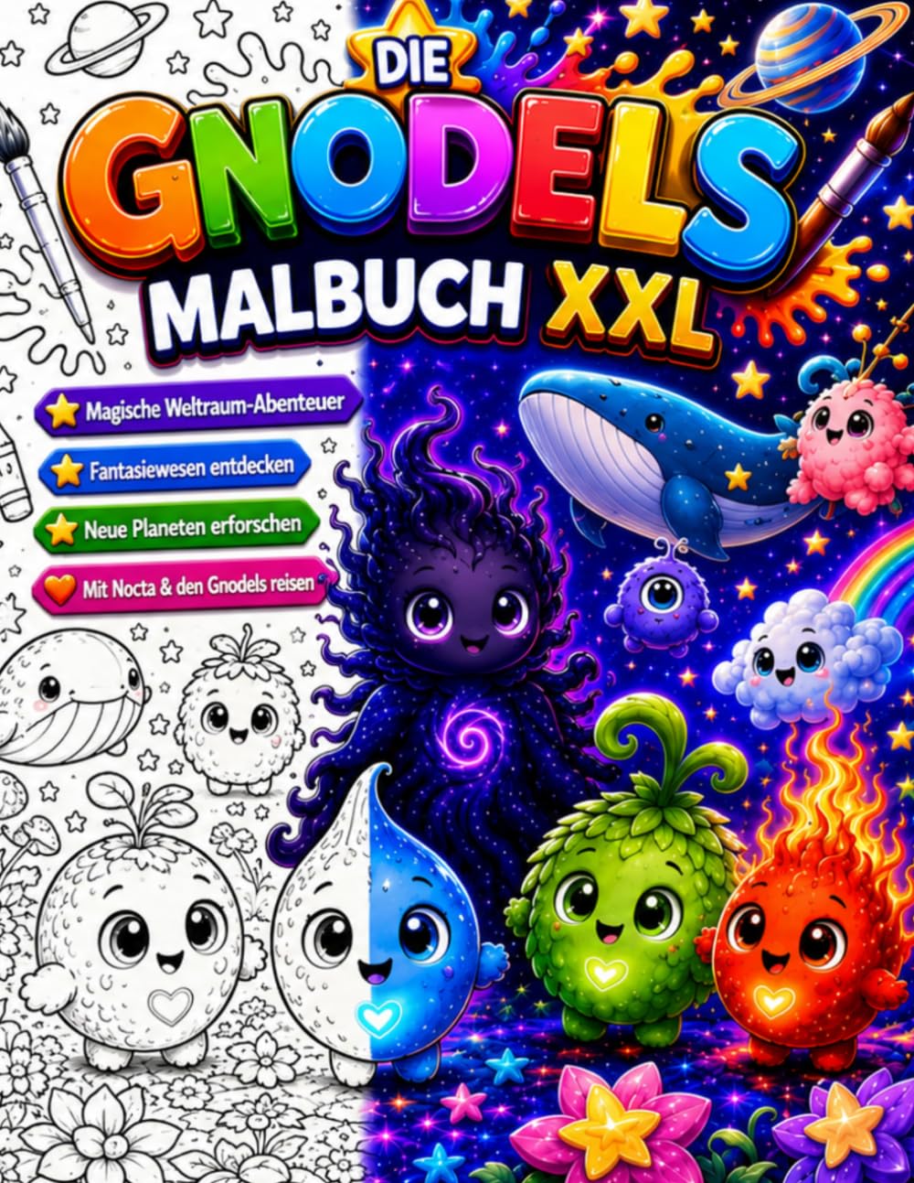 Die Gnodels – Das große Malbuch: Liebevolle Ausmalbilder voller Abenteuer, Freundschaft und Fantasie