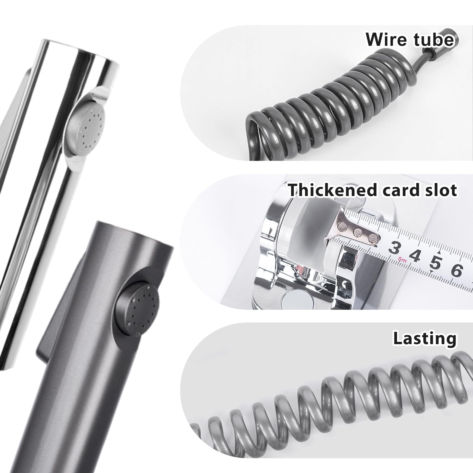 ABS Bathroom Bidet Sprayer Set Handheld Toilet Attachment Easy Control Bidet Hand Ergonomical Handle For Pet Wash — view 4