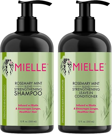 Mielle Bundle Rosemary Mint Strengthening Shampoo 355 ML &amp; Rosemary Mint Strengthening Conditioner 355 ML