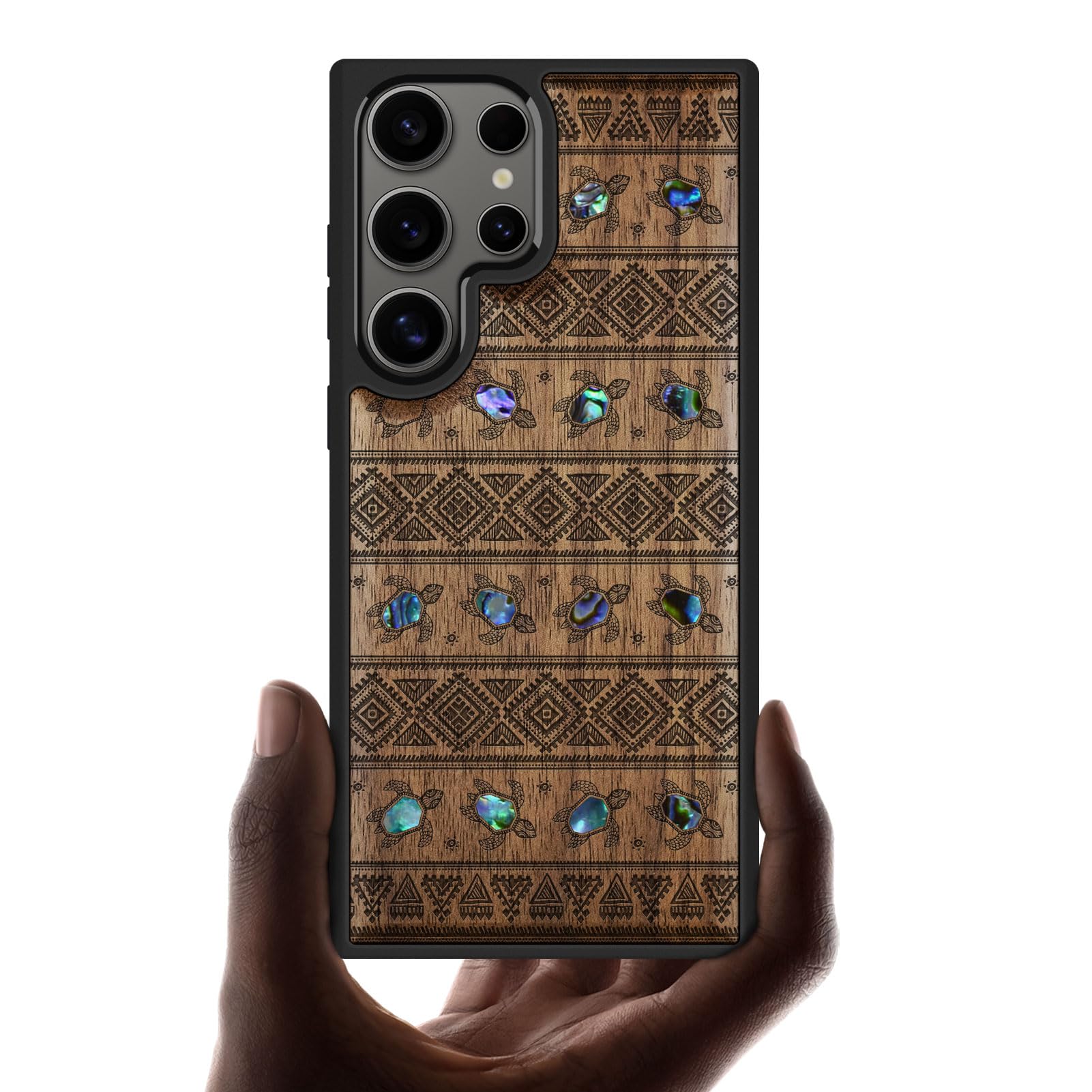 Protection Galaxy S25 Ultra coque bois de noyer et nacre antichoc - 8