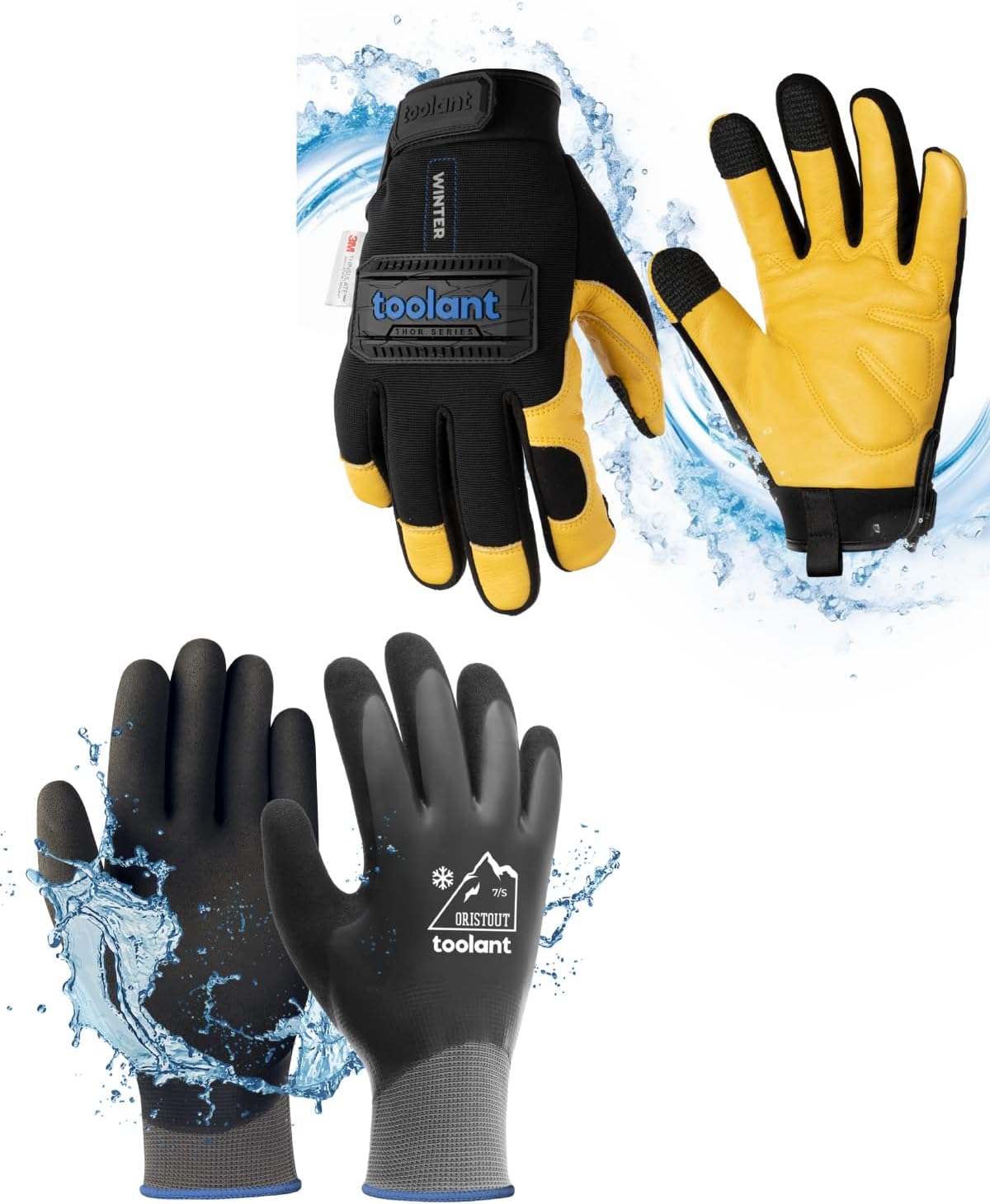 Cold Weather Waterproof Winter Work Gloves & Thor Series Mechanic Work Gloves - Size Medium