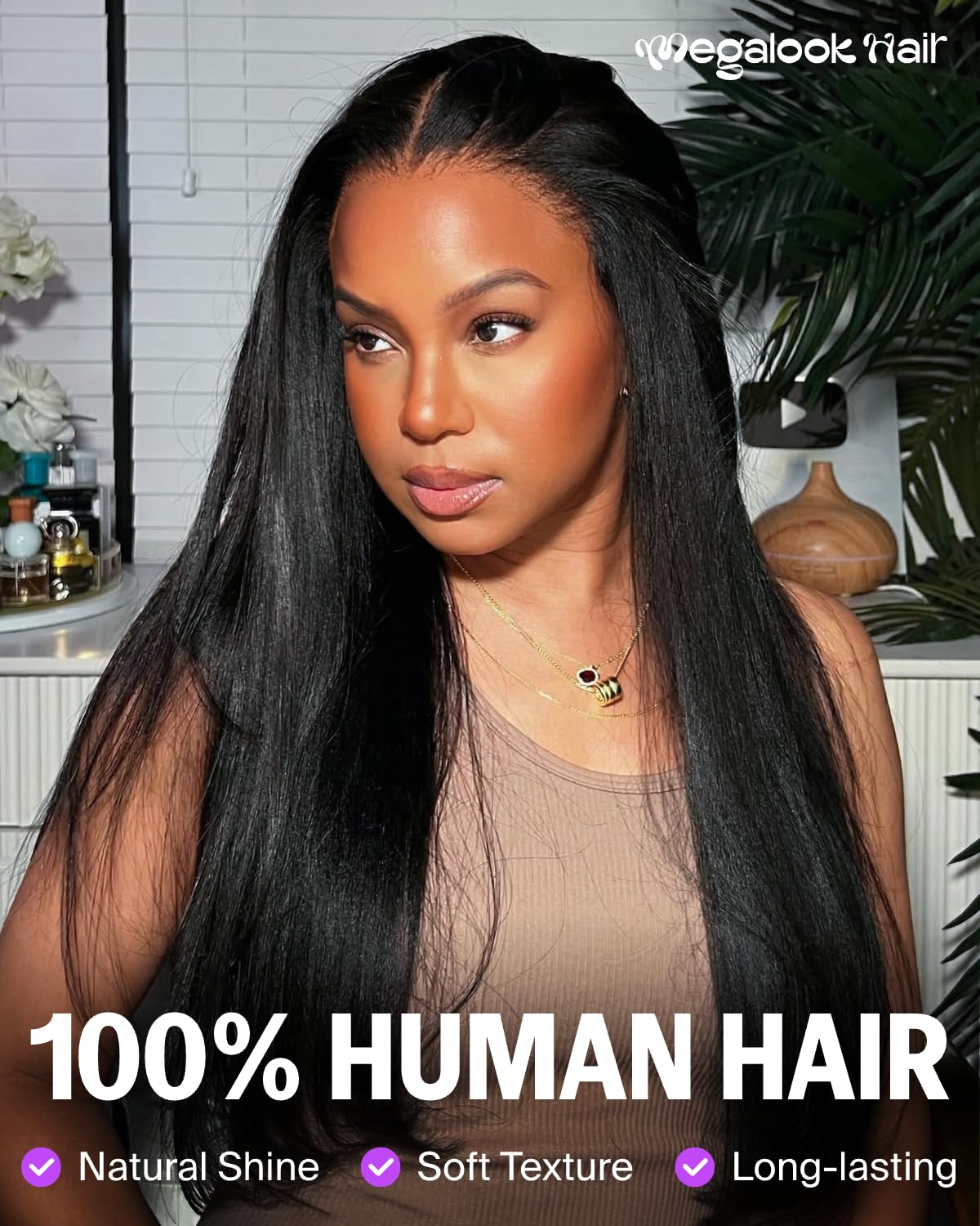 6x5 Wear and Go Glueless Wigs Human Hair Pre Plucked Pre Cut 220% Density Lace Front Wig Human Hair Bleached Knots Straight Wig 20 Inch