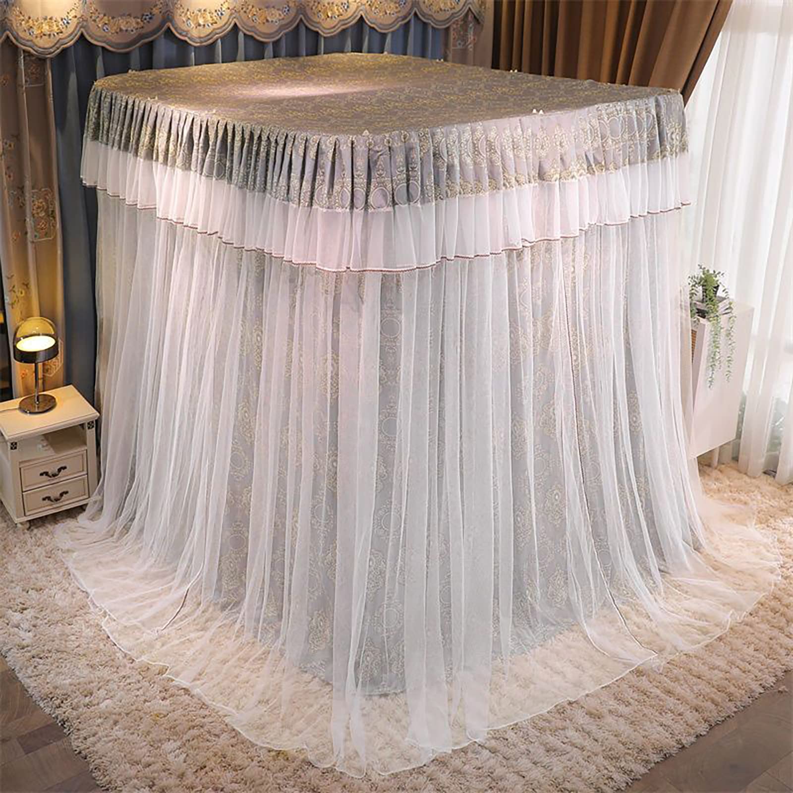 Gordijnen Met Hemelbed Op De Hoeken, Luifel In Prinsessenstijl G 765867