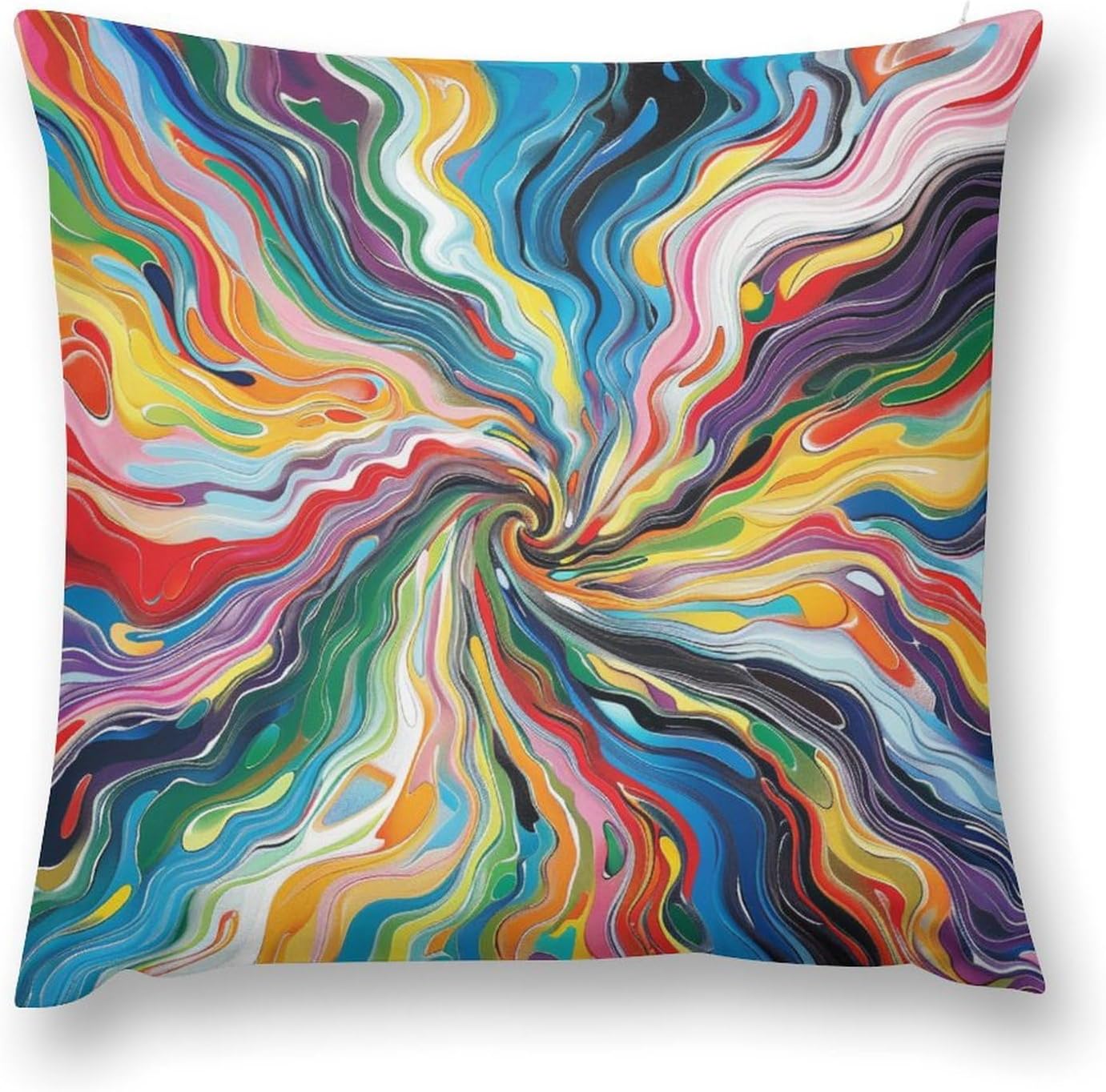 Throw Pillows for Bed 12 "x12 Colorful Swirling Velvet Couch Pillow Cases Bohemian Abstract Art Swirl Colorful Rainbow Pillow Cushion Case Decoration for Home Godmother image 2