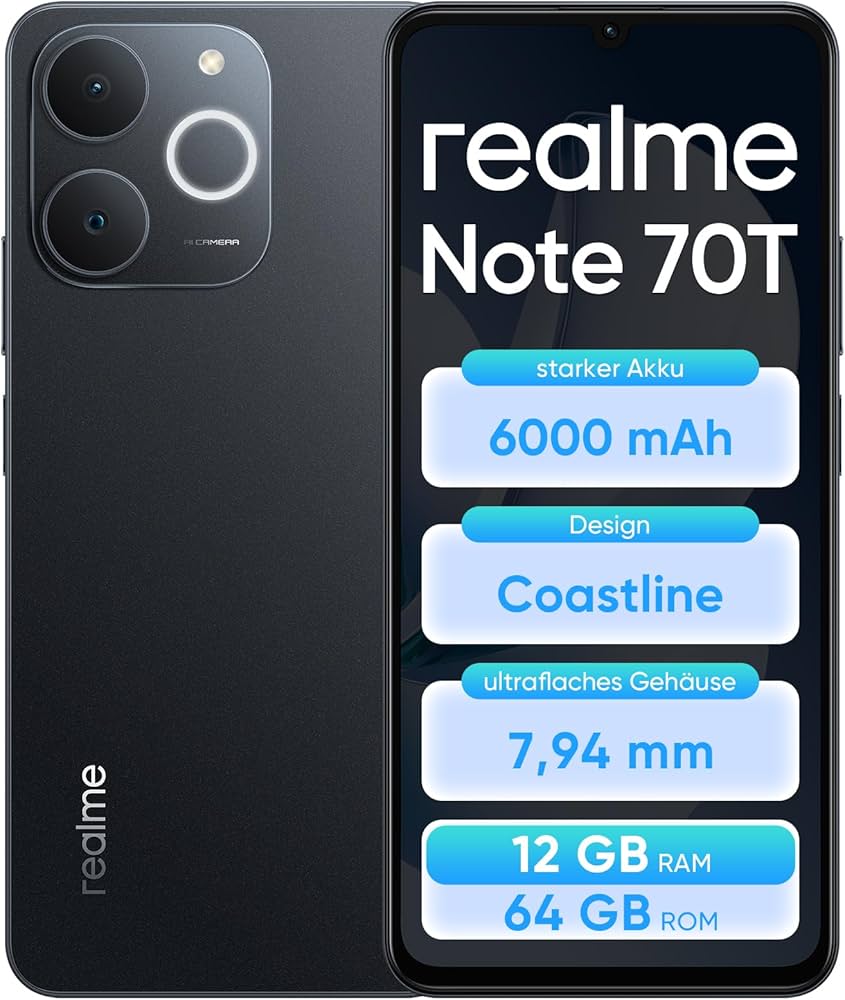 realme Note 70T 本体 RAM 4G+ROM 64G SIMフリー realme Note 70T Smartphone 4+64GB 90Hz HD Display 6.75