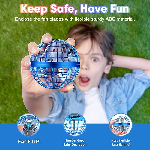 Bola de orbe voladora, bola flotante de boomerang controlada a mano mejorada 2024, juguetes de bola voladora con luz LED, mini bola giratoria de
