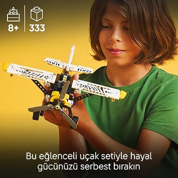 LEGO Technic Off-Road Airplane 42198 – Creative Role Playing Toy with Rotating Propeller and Piston Engine for Boys and Girls Over 8 Years Old, Gift Idea (333 Pieces)