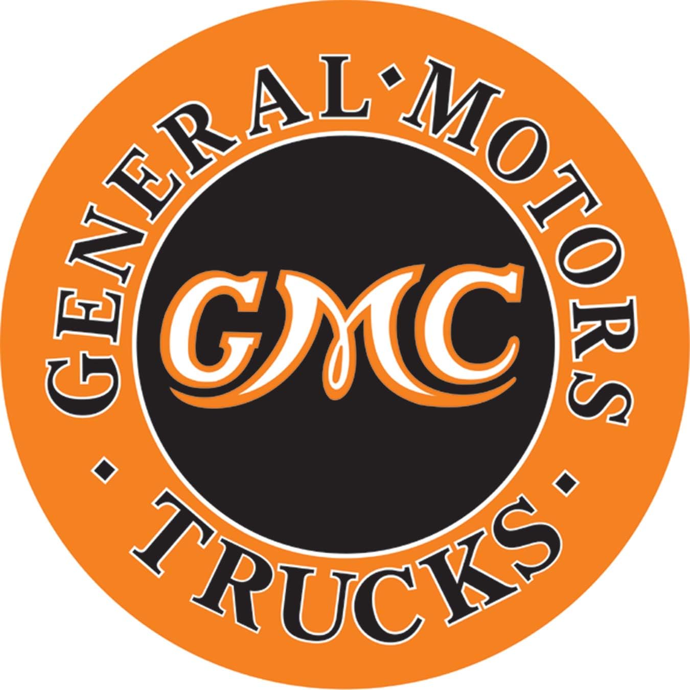 Signs 4 Fun SRAGMC General Motors Truck Round Sign, Orange