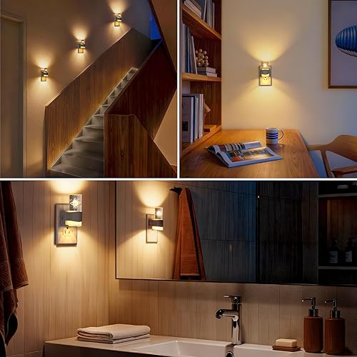 Miniatura 7 de Paquete de 2 luces LED de noche, regulable, sensor de atardecer a amanecer, brillo ajustable de 0-100 lúmenes, 3000 K, montaje en pared, patrón de