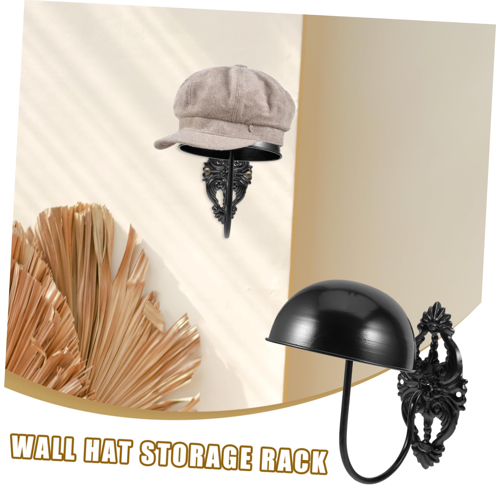 Organizador de Sombreros para Exhibición y Almacenamiento Soporte Ligero Negro de Metal para Pared en Tienda o Hogar