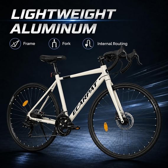 700c Road Bike for Adults, 16 Speed Commuter Bike Featuring Disc Brakes, Alloy Rims, and Anti-Slip Tires, Adult Road Bicycle for Men and Women for Everyday Commutes