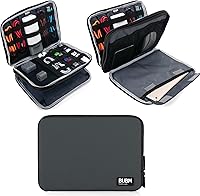 Vista 13 de Organizador de equipaje con doble capa para viajes BUBM, para llevar dispositivos y accesorios electrónicos., Negro, 2 capas L