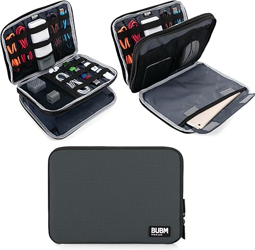 Miniatura 14 de Organizador de equipaje con doble capa para viajes BUBM, para llevar dispositivos y accesorios electrónicos., Azul, 2 capas M Azul,Negro -,Azul