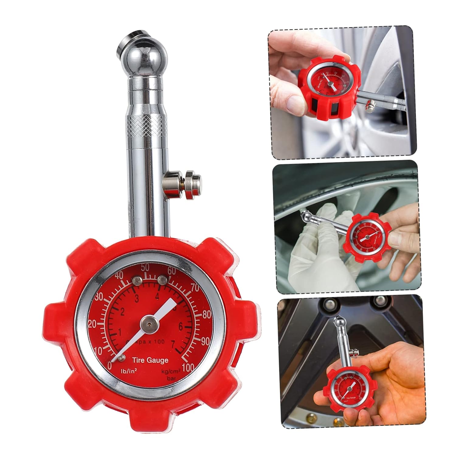 1Pc Heavy Duty Tire Pressure Gauge for Car Accurate Air Tester Battery Auto Tire Easy Use for Suvs and Trucks Quick Reset Function
