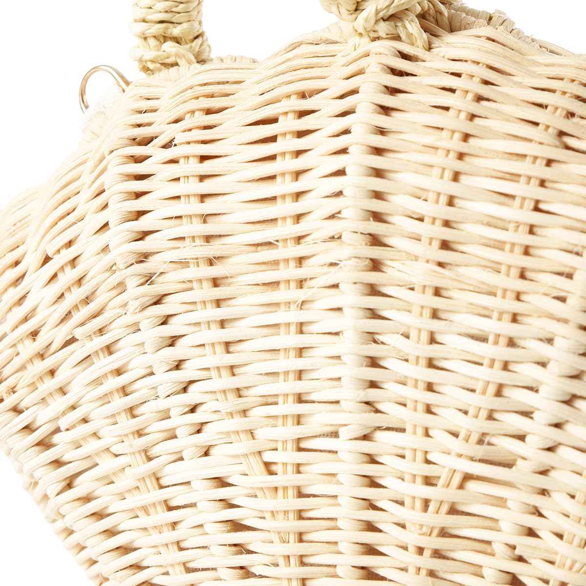 Women Summer Seashell Shape Straw Clutch Purse Woven Handbag Rattan Crossbody Bag for Beach Wedding Vacation