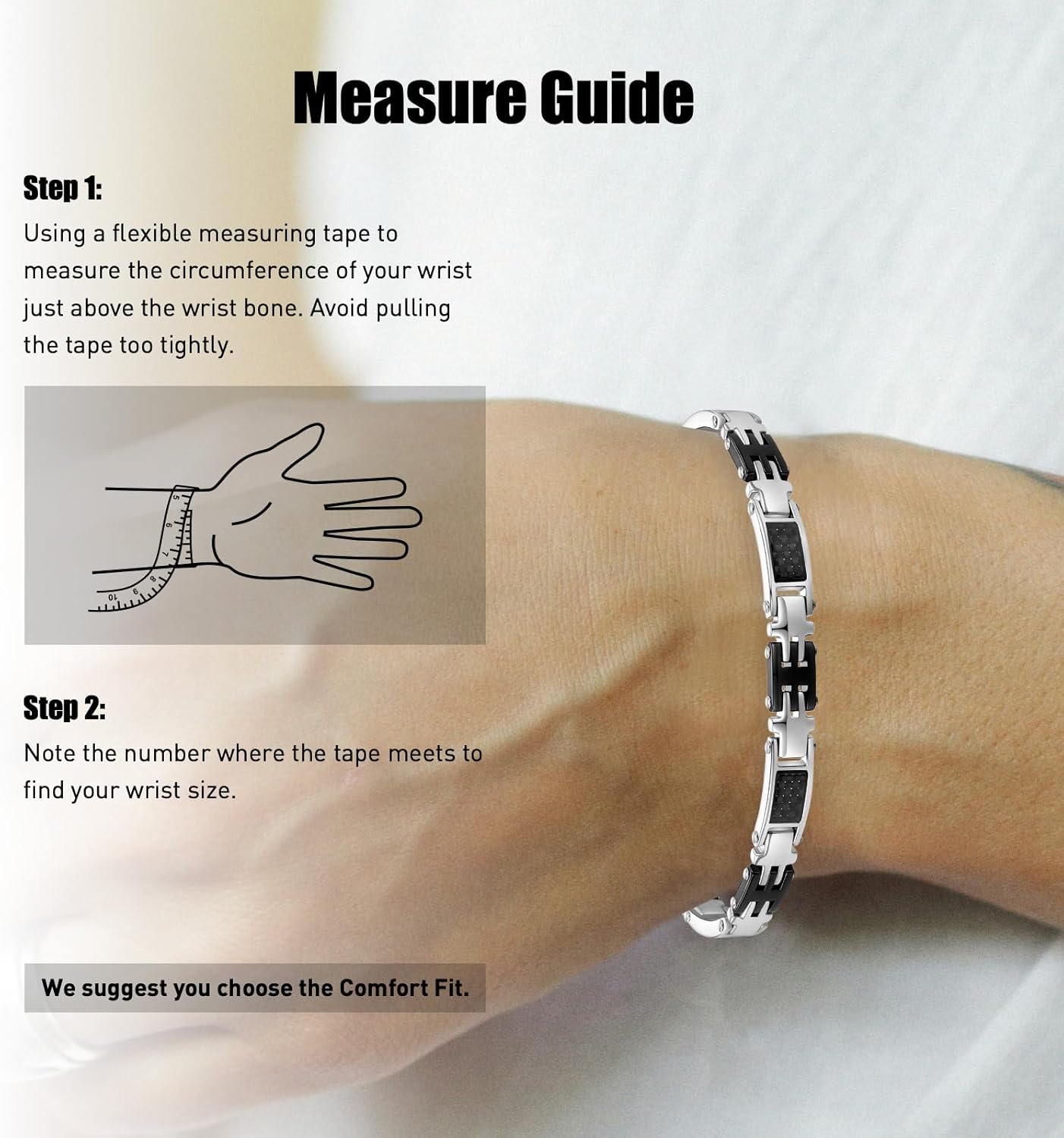 Bracelets for Men, Link Chain Stainless Steel Bracelet for Men, Charm Jewelry for Birthday Annivesary Fathers Day Valentines Christmas, Dad Husband Boyfriend,Casual Trendy Cool Adjustable