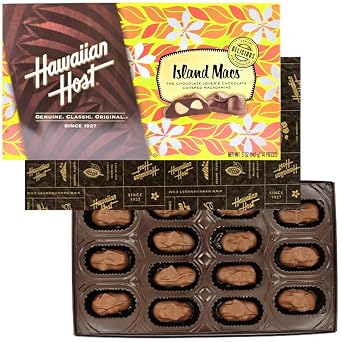 Hawaiian Host Island Macs Tiare Milk Chocolate Covered Macadamia Nuts 5 oz Boxes (1 Box)