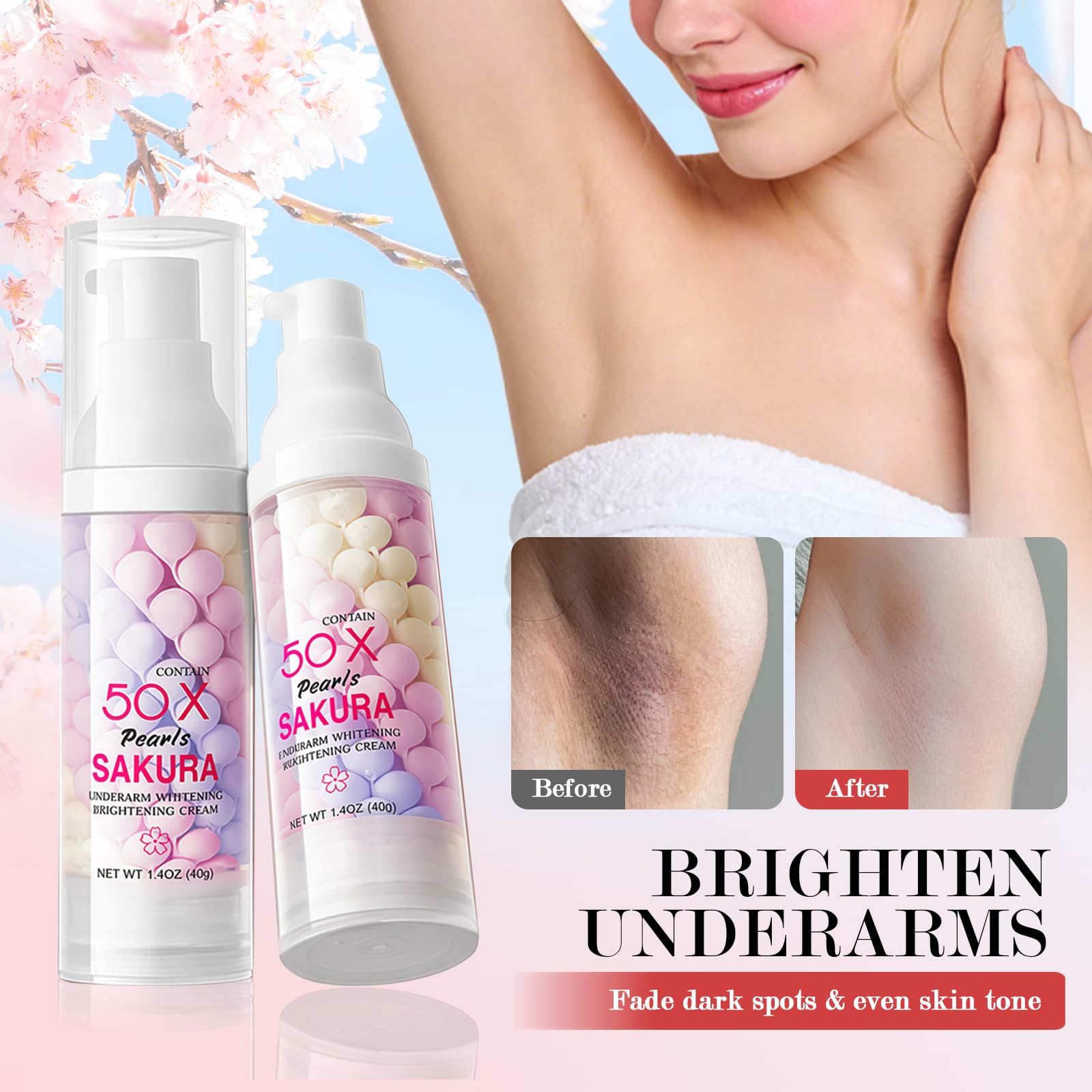Crema Blanqueadora para Partes Íntimas y Cuerpo con Niacinamida y Colágeno, Crema Aclarante de Axilas, Entreperna, Codos y Rodillas, Hidratación Profunda y Corrección de Manchas Oscuras, 80g — view 2