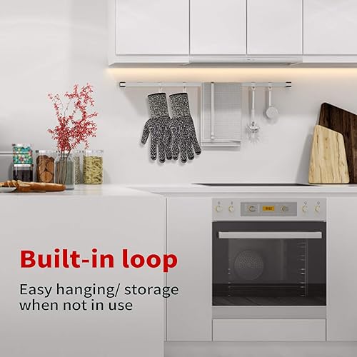 Miniatura 6 de DEYAN Guantes de barbacoa  Guantes de horno resistentes al calor, guantes de horno antideslizantes de silicona para cocina, guantes de cocina al