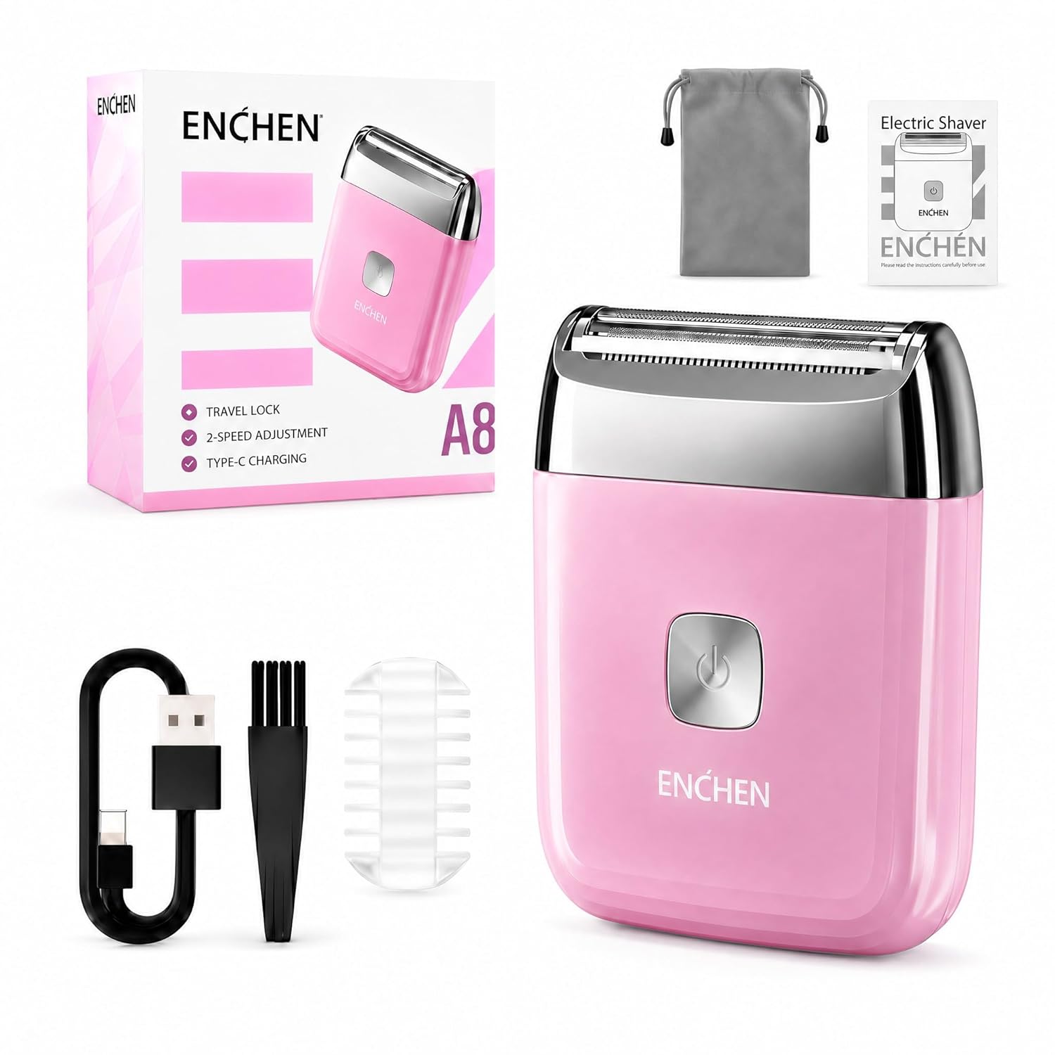 Mini Electric Razor for Women, Travel IPX7 Waterproof Rechargeable Trimmer Shaver, Alloy Body for Bikini, Arms, Legs, Faces with Portable Carry Bag