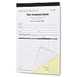 Custom Service Invoice Carbonless Form with Your Company Name - 2 Books (100 Sets) Numbered
