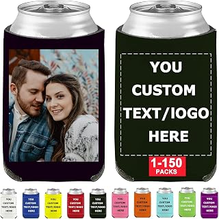 Custom Can Sleeve Beer Coolers Bulk Personalized Can Cooler with Photo Logo Customized Insulated Beverage Bottle Holder for Party Weddings Fishing Picnics