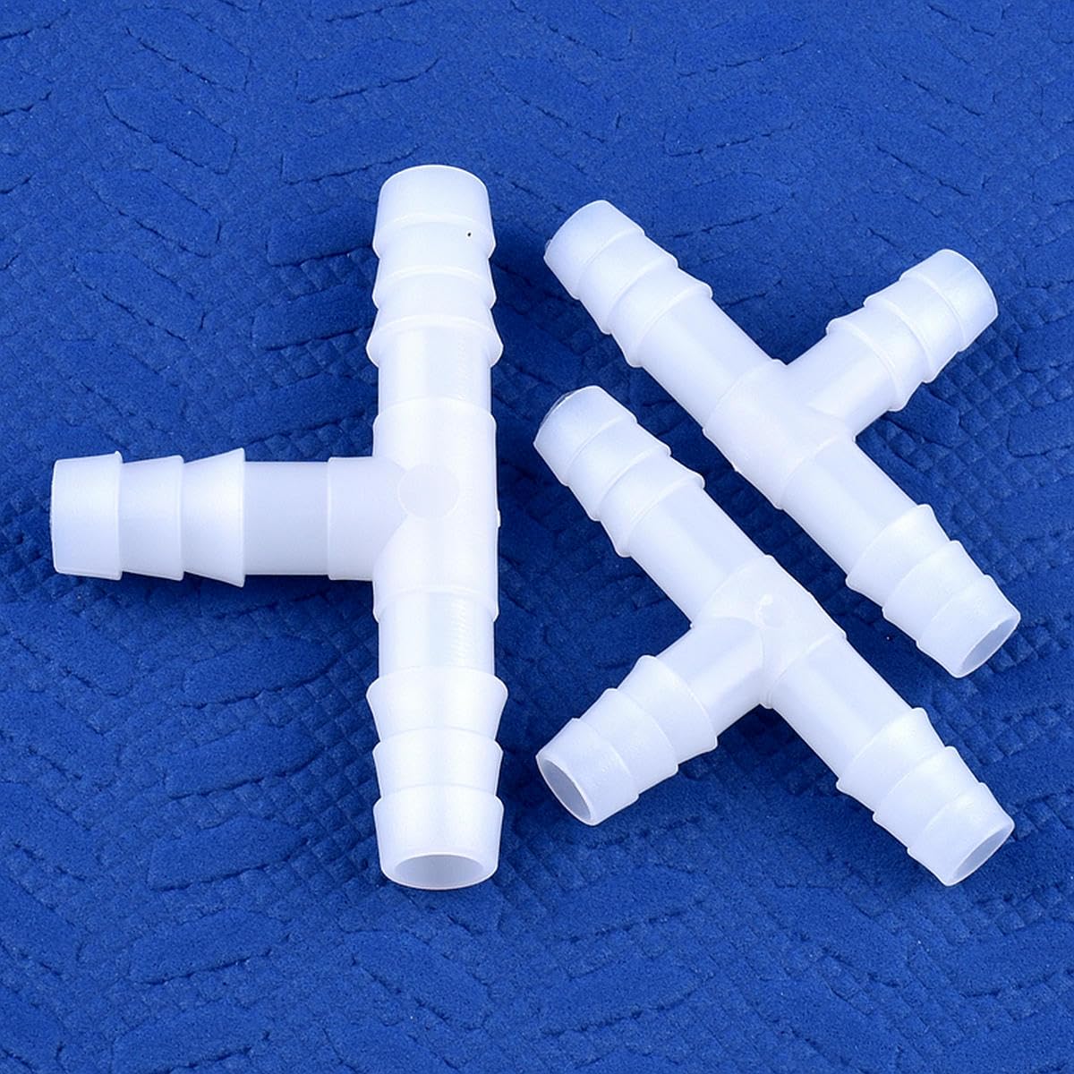 5~200 Stück 4~13 mm weißer PE-T-Verbinder Aquarium-Tank-Adapter Luftpumpenschlauch Pagodenverbindungen Gartenbewässerungs-Wasserrohrverbinder-200 Stück-8 mm