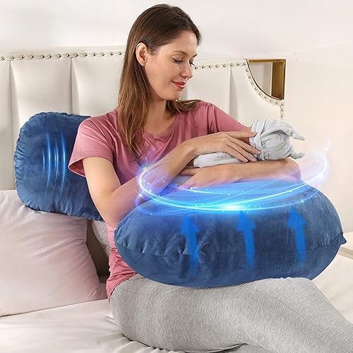 Miniatura 3 de BATTOP Almohadas de embarazo para dormir, almohada de maternidad corporal con funda lavable refrescante, soporte para espalda, caderas, piernas,