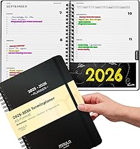 Terminplaner 2026 A5 – Minimalistischer Buchkalender Juli 2025 bis Dezember 2026 – Wochenplaner für Termine & Organisation – Jahreskalender 18 Monate – Praktischer Terminkalender Buch Kalender