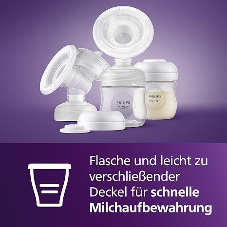 Philips AVENT SCF335/12 Double Breast Pump Kit with Natural Motion Technology without Motor Unit Easy Cleaning and Assembly 9 Pieces Transparent Model
