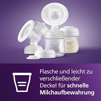 Philips AVENT SCF335/12 Double Breast Pump Kit with Natural Motion Technology without Motor Unit Easy Cleaning and Assembly 9 Pieces Transparent Model