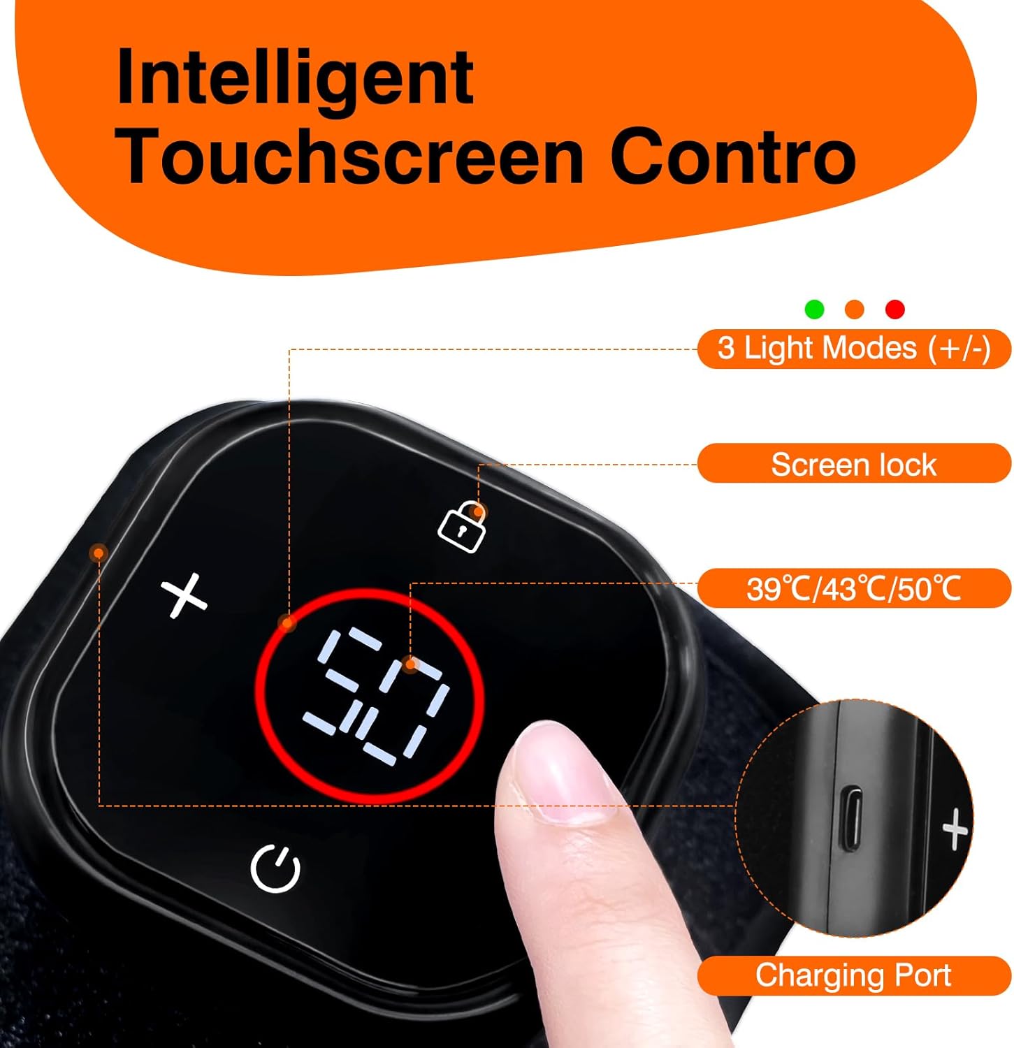 Leg Heating Pad Wrap with Red Light Therapy for Knee & Leg Pain Relief, Muscle Injuries, RLS & More, 3 Infrared Heating Modes, Cordless Use for Elderly & Athletes