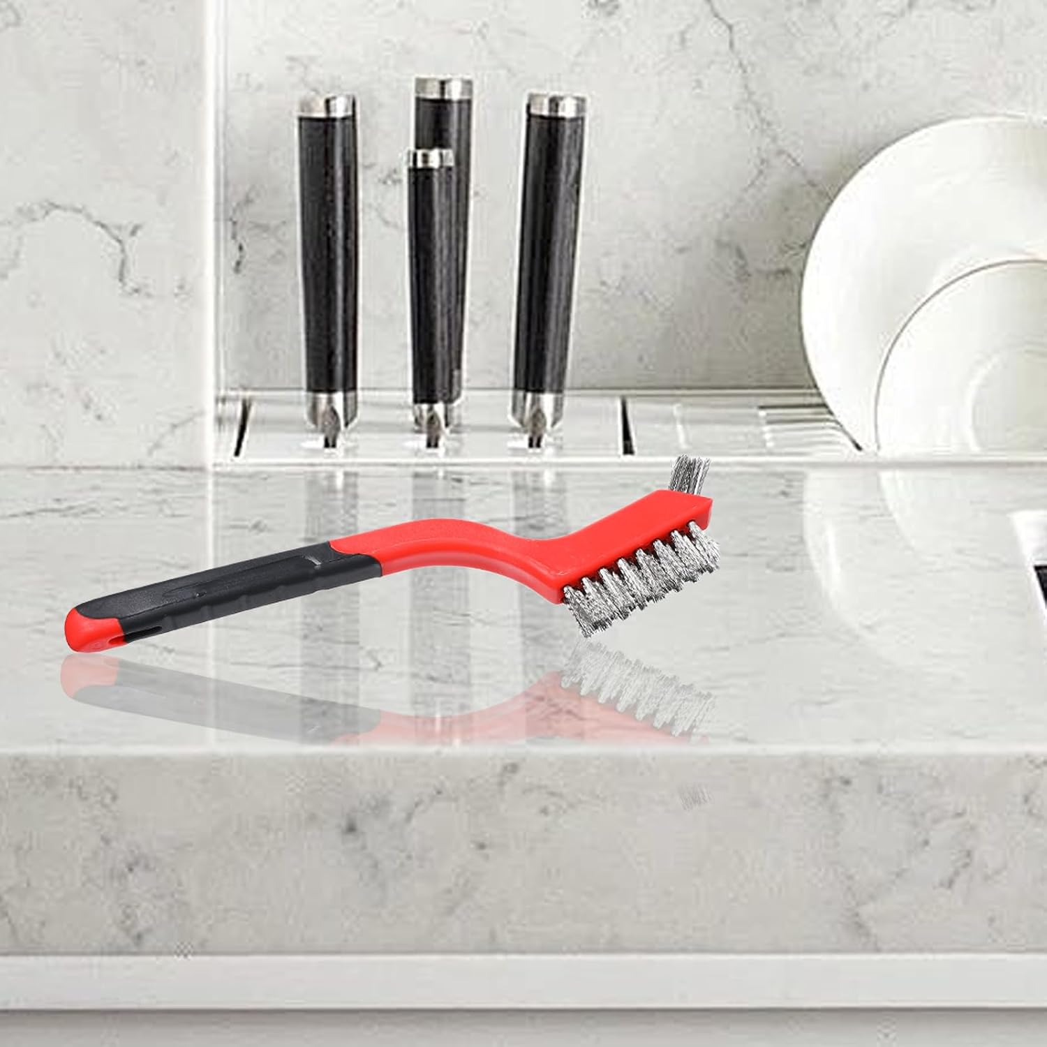 18PCS Wire Scratch Brush Set Soft Grip for Rust, Dirt & Paint Scrubbing with Deep Cleaning (Stainless Steel Wire)